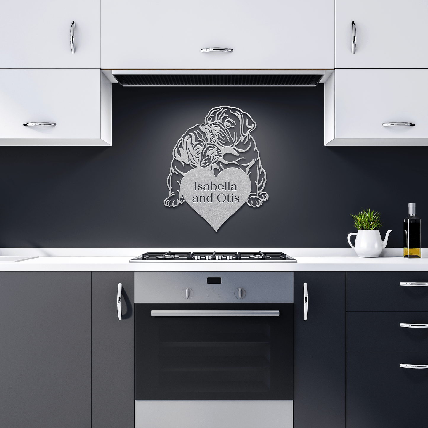 Bulldog Love Story Metal Wall Sign - BullyBellyMetal Sign
