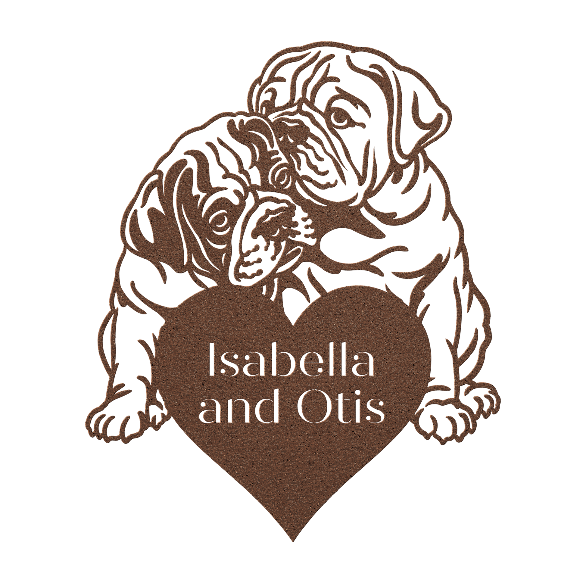 Bulldog Love Story Metal Wall Sign - BullyBellyMetal Sign
