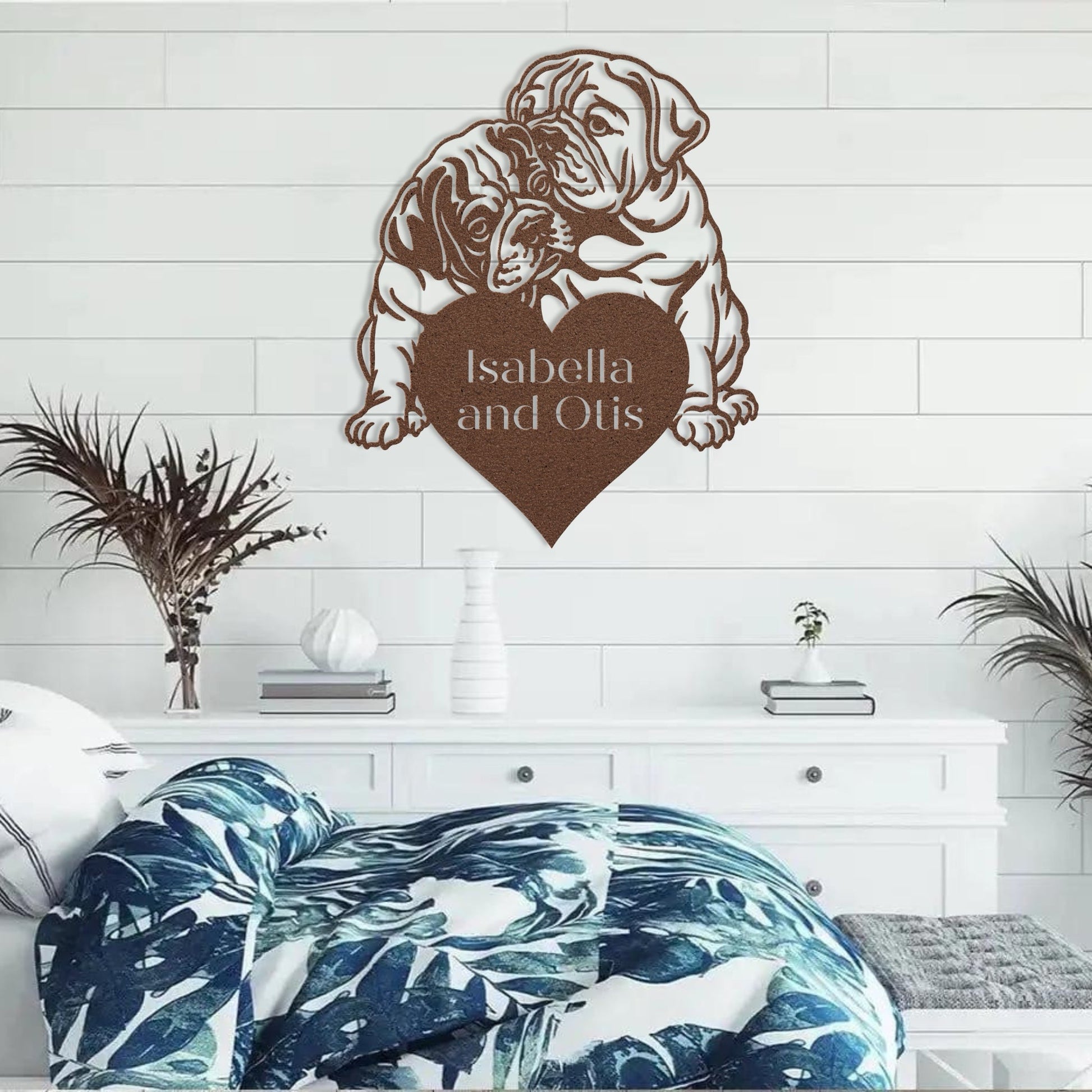 Bulldog Love Story Metal Wall Sign - BullyBellyMetal Sign