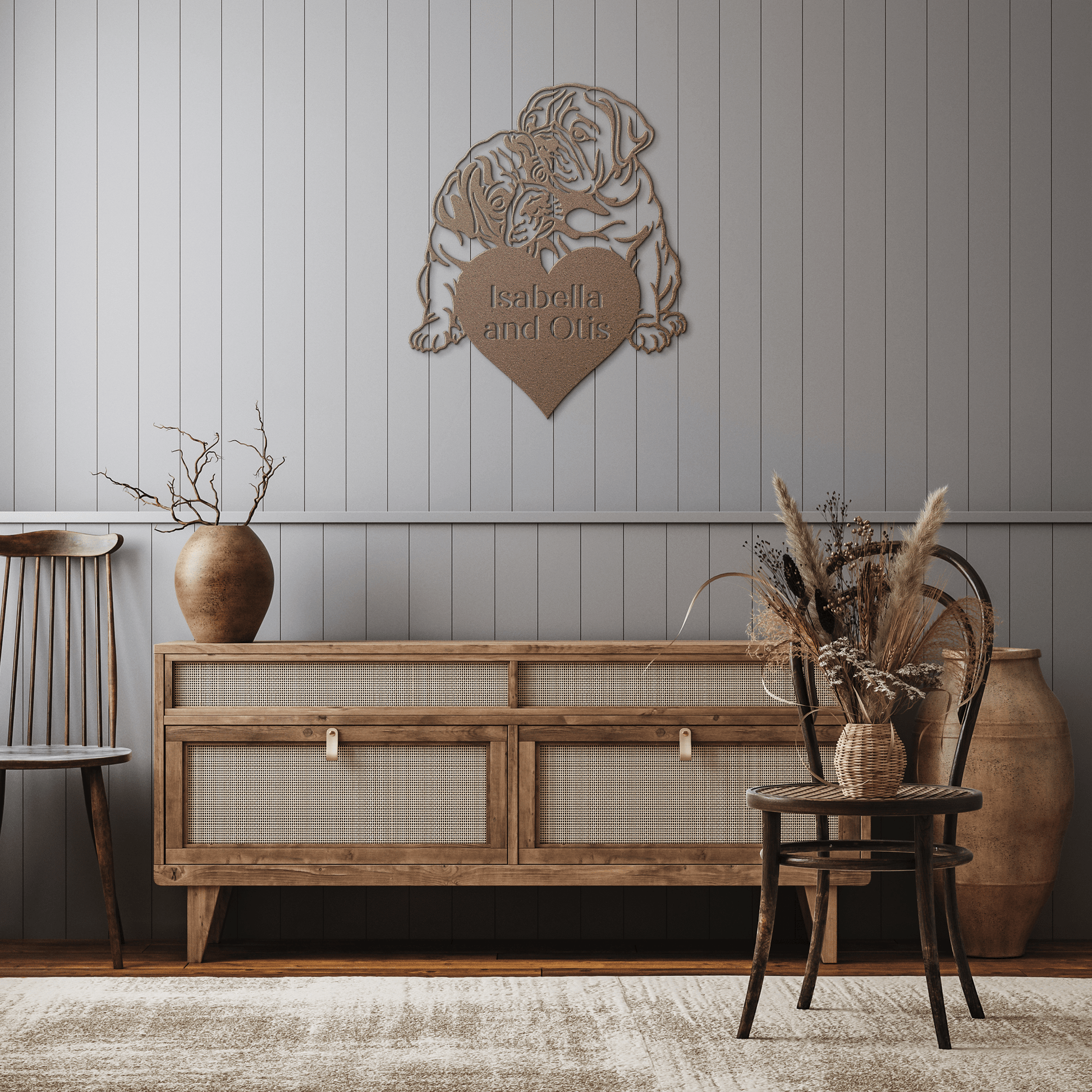 Bulldog Love Story Metal Wall Sign - BullyBellyMetal Sign