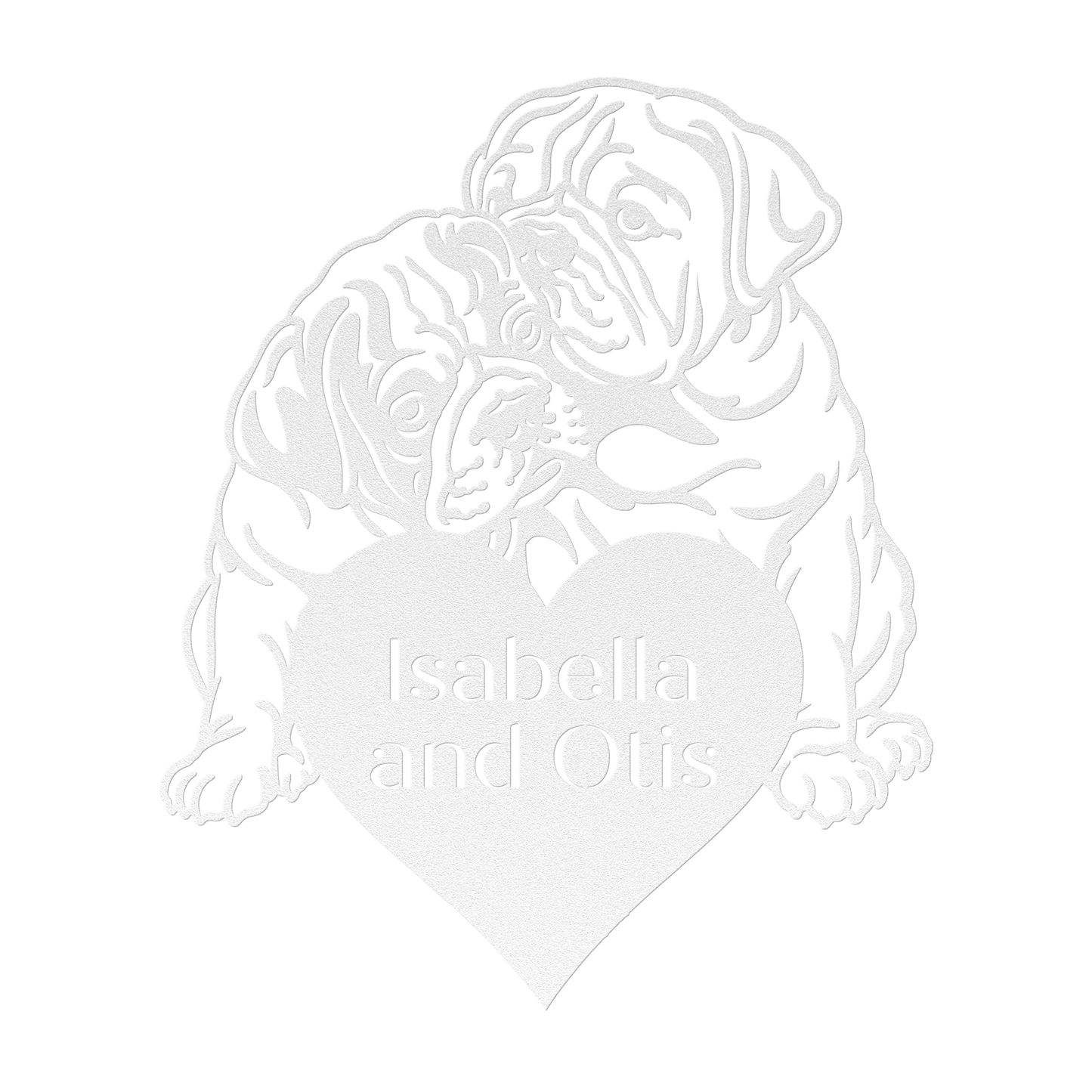 Bulldog Love Story Metal Wall Sign - BullyBellyMetal Sign