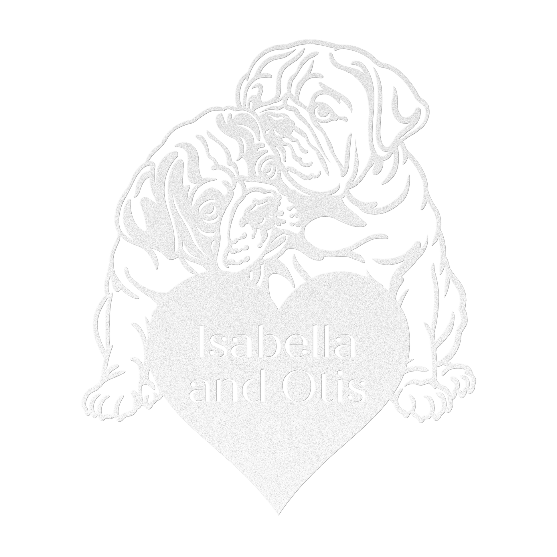 Bulldog Love Story Metal Wall Sign - BullyBellyMetal Sign
