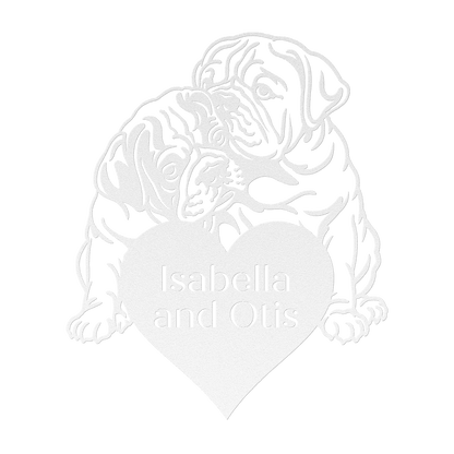 Bulldog Love Story Metal Wall Sign - BullyBellyMetal Sign