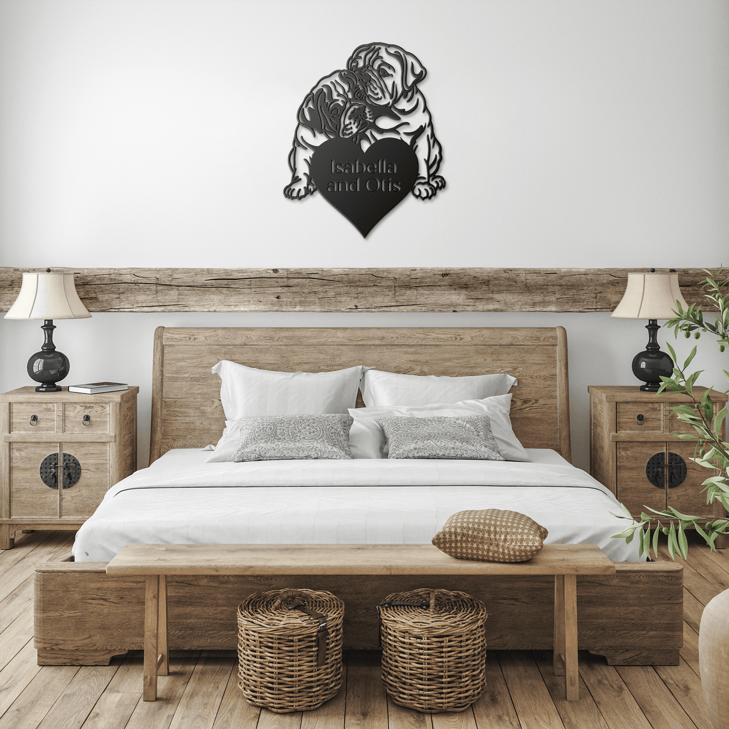 Bulldog Love Story Metal Wall Sign - BullyBellyMetal Sign