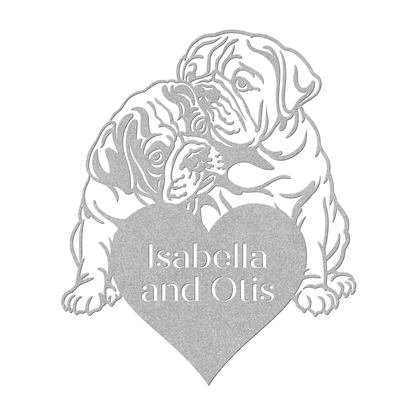 Bulldog Love Story Metal Wall Sign - BullyBellyMetal Sign
