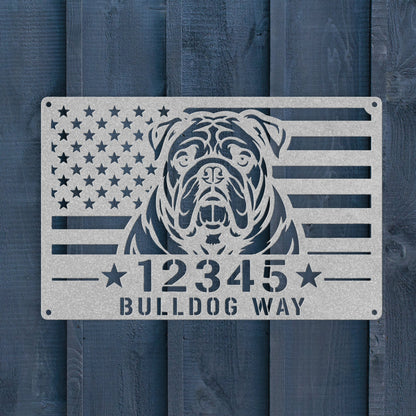 Bulldog Way - Custom Patriotic Wall Sign - BullyBellyMetal Sign