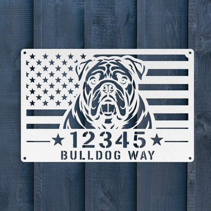 Bulldog Way - Custom Patriotic Wall Sign - BullyBellyMetal Sign
