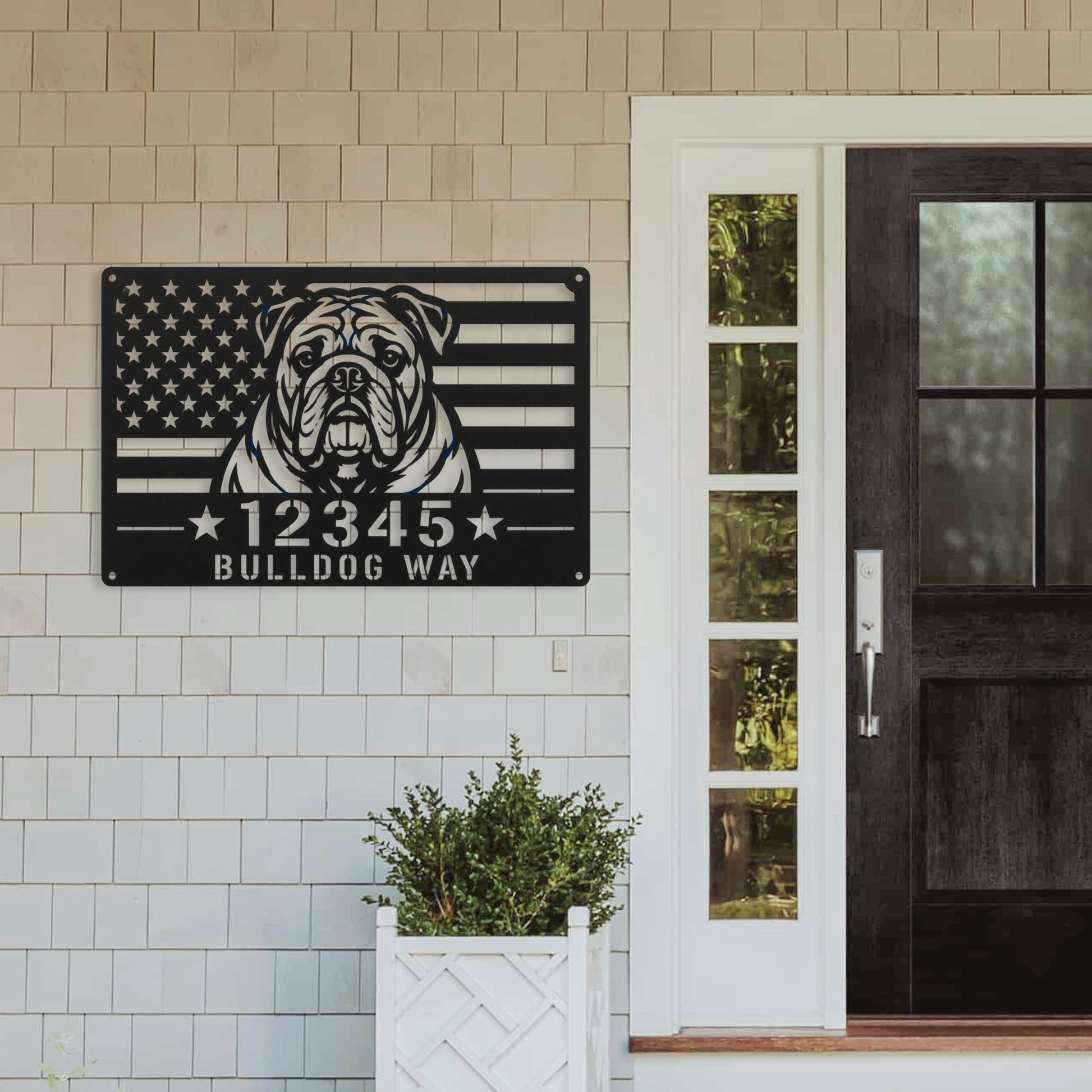 Bulldog Way - Custom Patriotic Wall Sign - BullyBellyMetal Sign