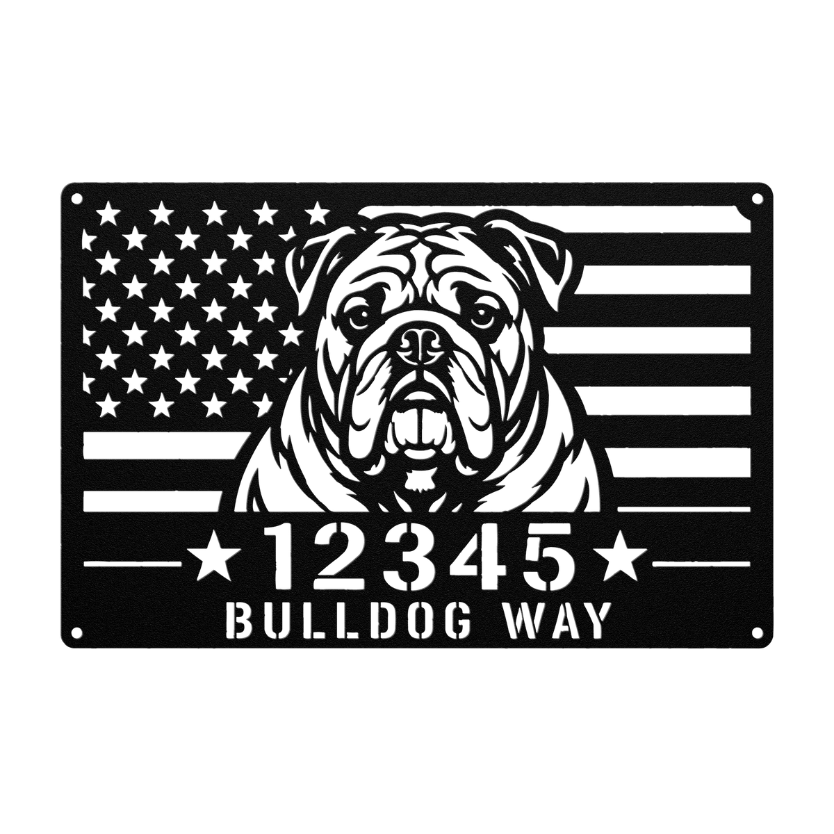 Bulldog Way - Custom Patriotic Wall Sign - BullyBellyMetal Sign