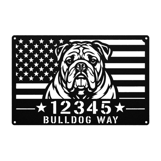 Bulldog Way - Custom Patriotic Wall Sign - BullyBellyMetal Sign