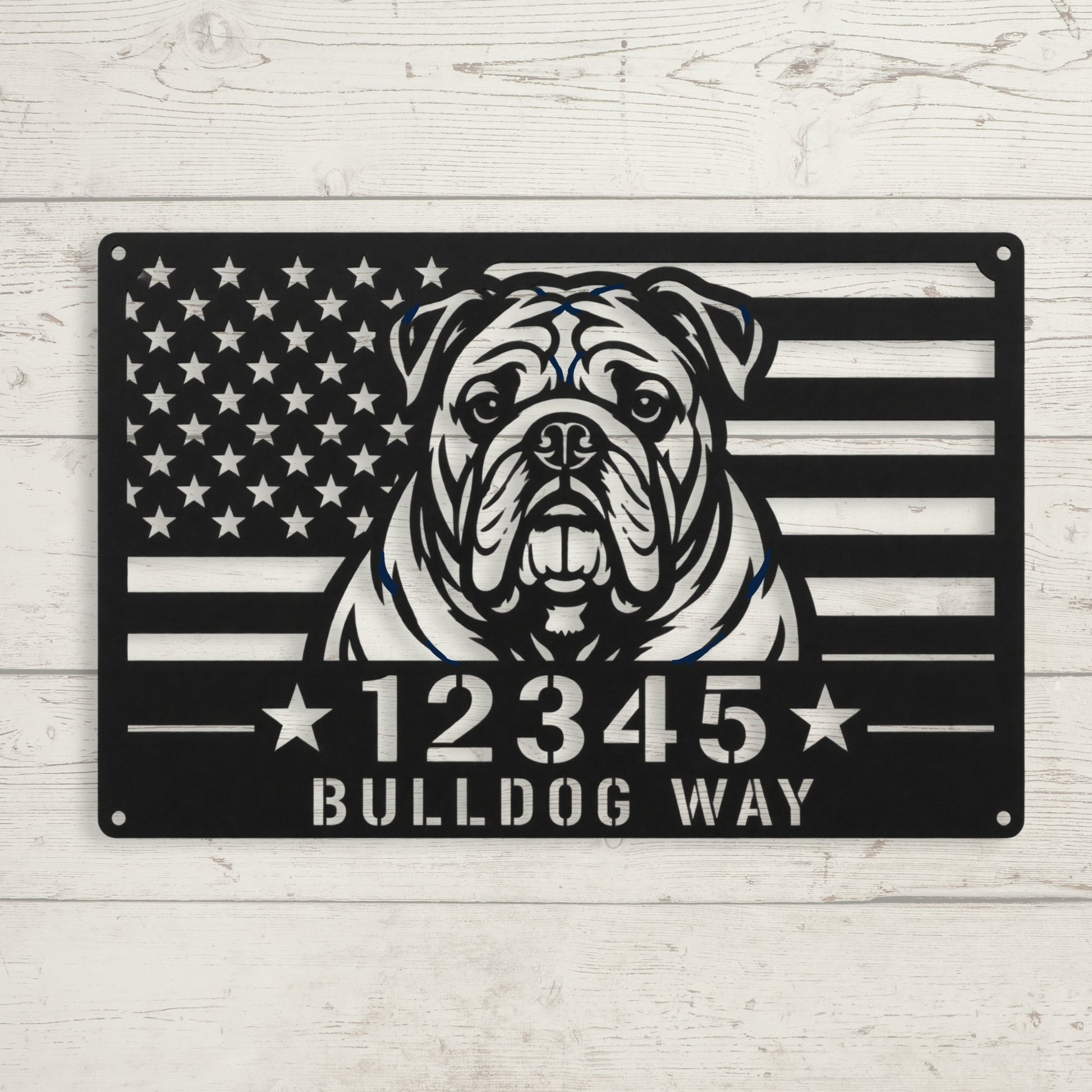Bulldog Way - Custom Patriotic Wall Sign - BullyBellyMetal Sign
