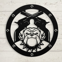 Bulldogs and Ammo Metal Sign - BullyBellyWall Art