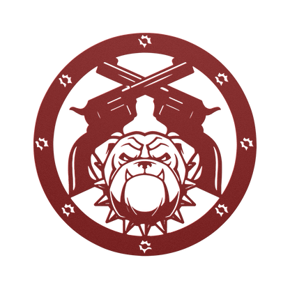 Bulldogs and Ammo Metal Wall Sign - BullyBellyMetal Sign