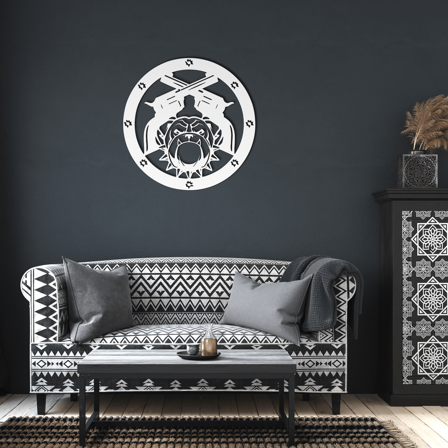 Bulldogs and Ammo Metal Wall Sign - BullyBellyMetal Sign