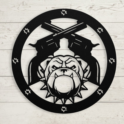 Bulldogs and Ammo Metal Wall Sign - BullyBellyMetal Sign