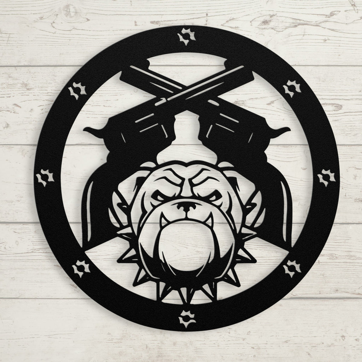 Bulldogs and Ammo Metal Wall Sign - BullyBellyMetal Sign