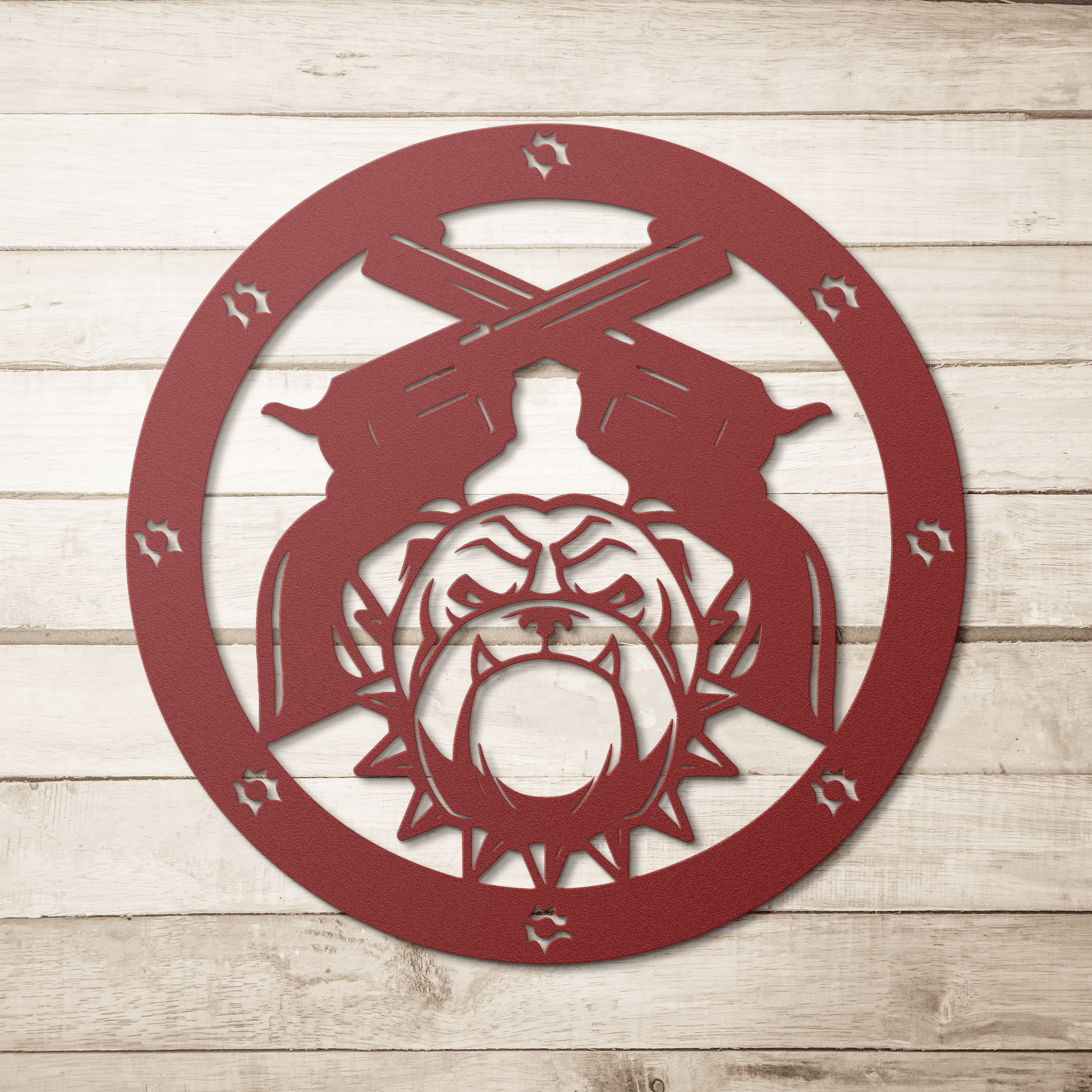 Bulldogs and Ammo Metal Wall Sign - BullyBellyMetal Sign