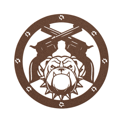 Bulldogs and Ammo Metal Wall Sign - BullyBellyMetal Sign