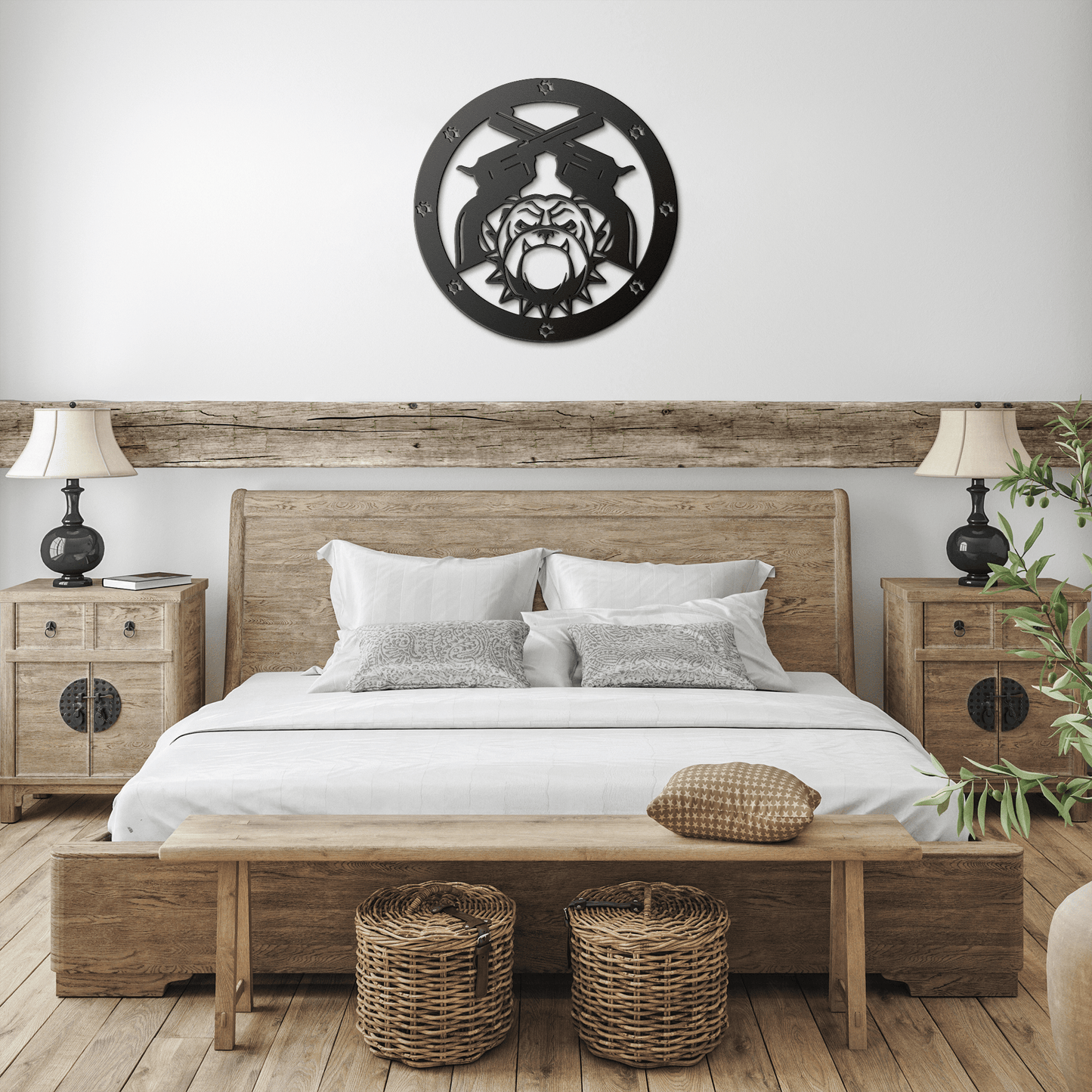 Bulldogs and Ammo Metal Wall Sign - BullyBellyMetal Sign
