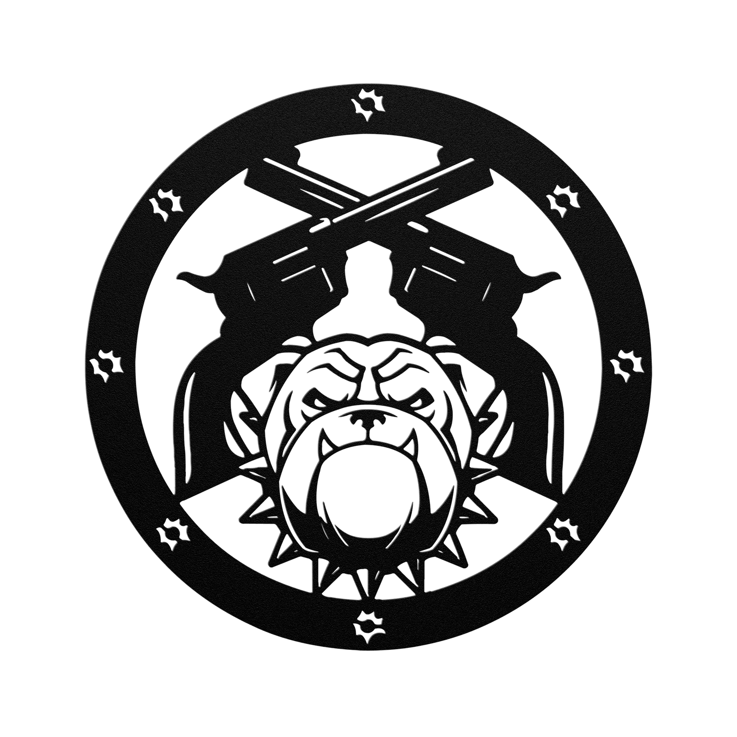Bulldogs and Ammo Metal Wall Sign - BullyBellyMetal Sign