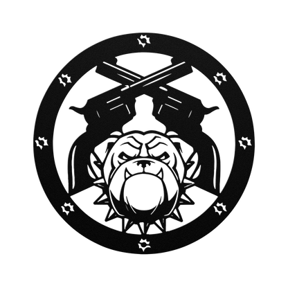 Bulldogs and Ammo Metal Wall Sign - BullyBellyMetal Sign