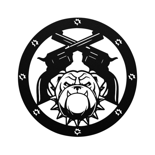 Bulldogs and Ammo Metal Wall Sign - BullyBellyMetal Sign