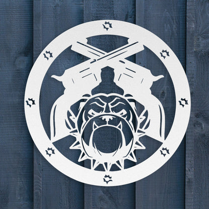Bulldogs and Ammo Metal Wall Sign - BullyBellyMetal Sign