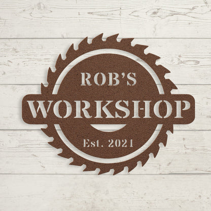 Circular Saw Metal Sign – Custom Workshop & Contractor Wall Art for Garage or Business - BullyBellyMetal Sign
