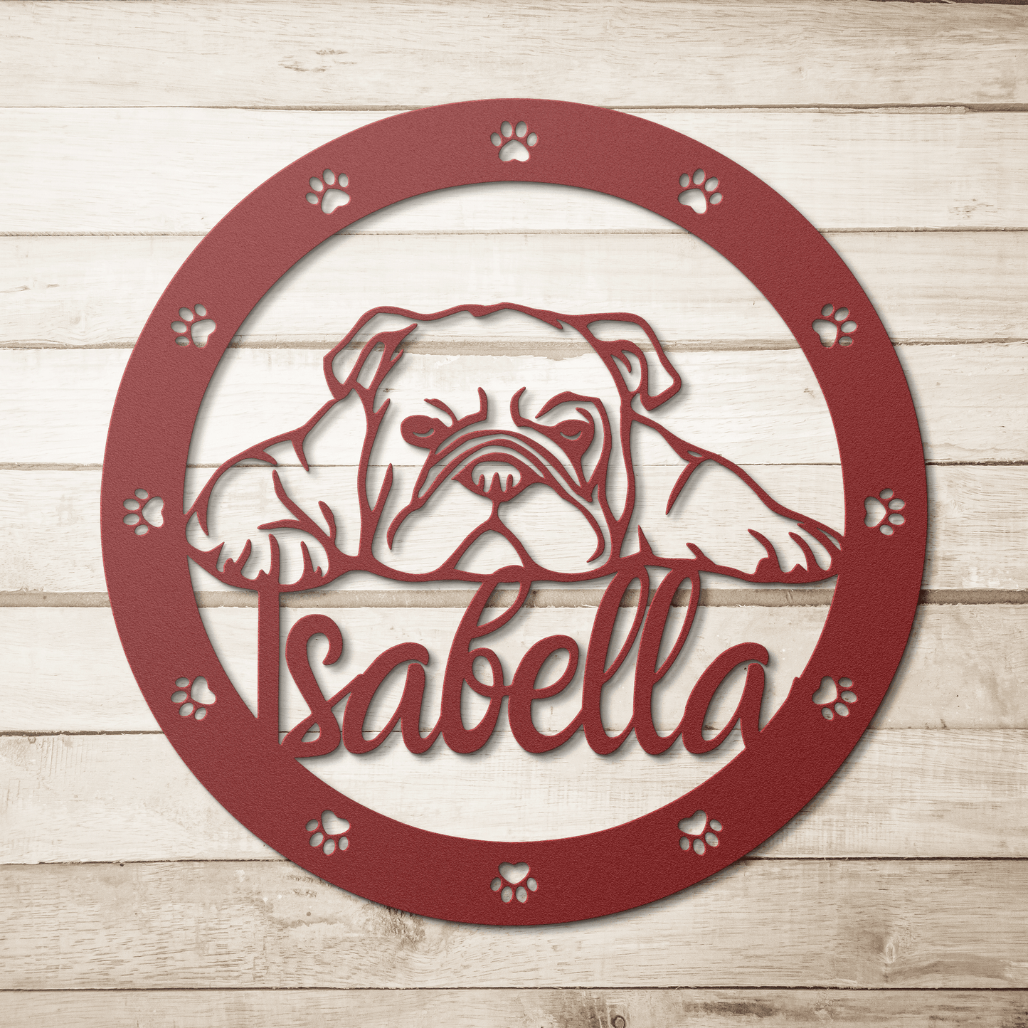 Claim Your Spot Bulldog Metal Wall Sign - BullyBellyMetal Sign