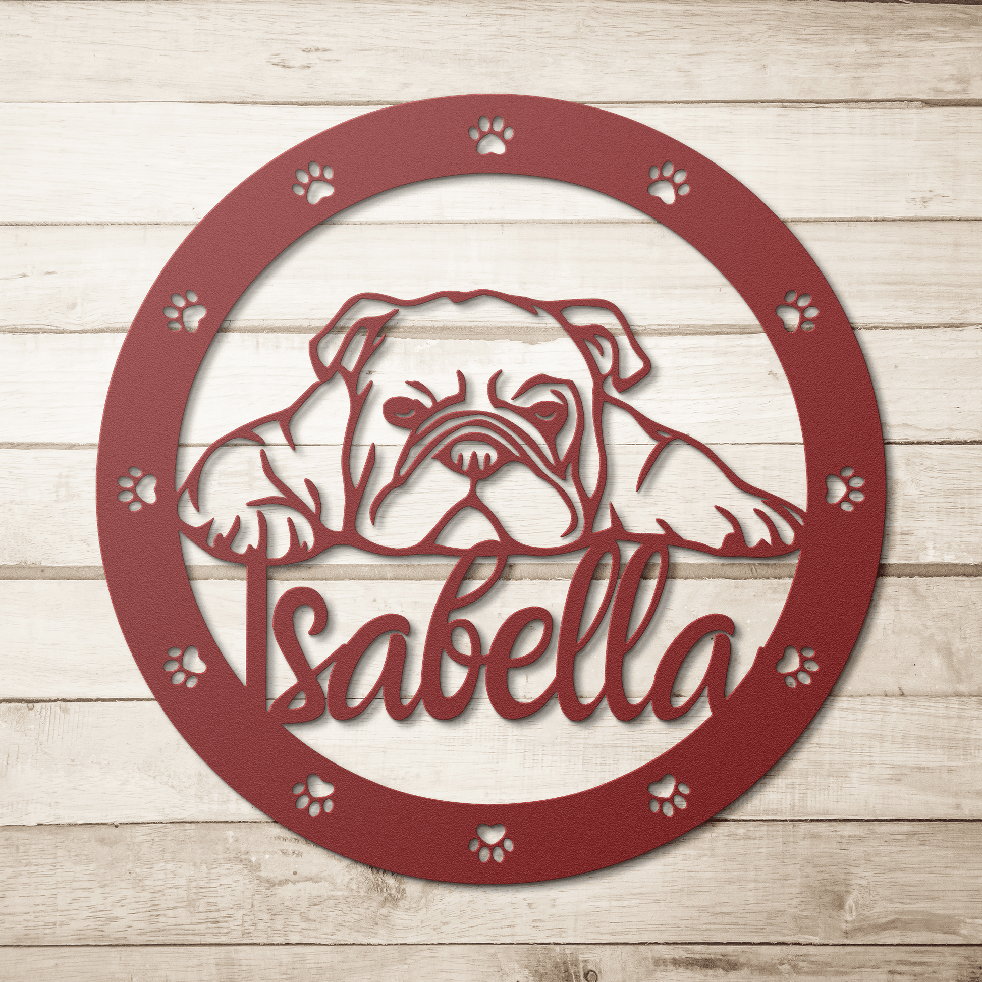 Claim Your Spot Bulldog Metal Wall Sign - BullyBellyMetal Sign