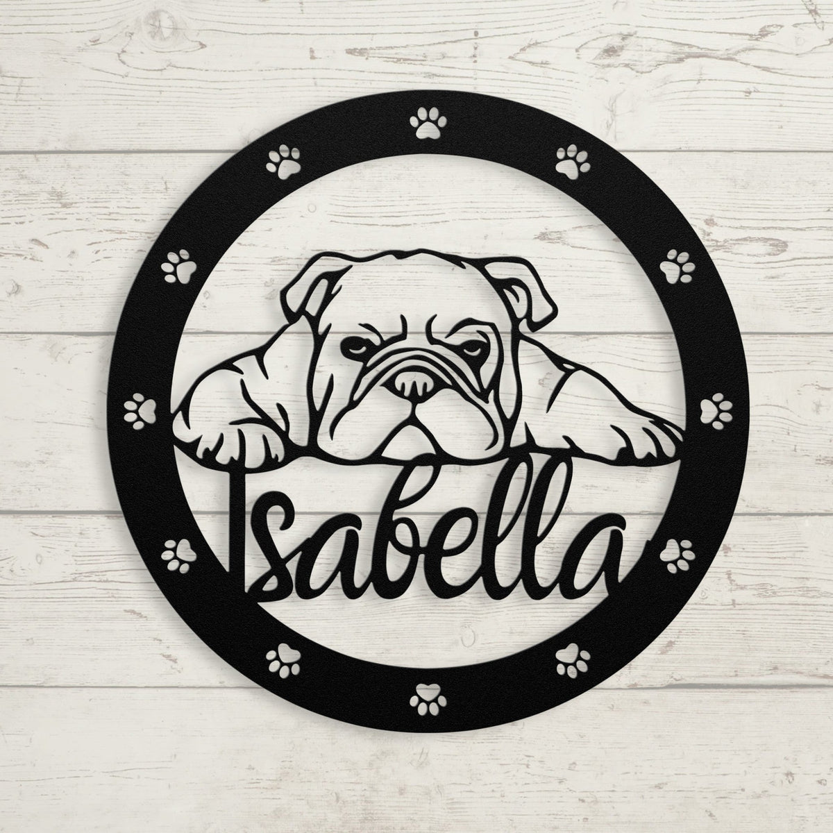 Claim Your Spot Bulldog Metal Wall Sign - BullyBellyMetal Sign
