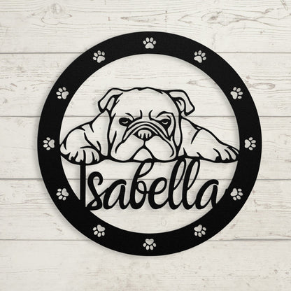 Claim Your Spot Bulldog Metal Wall Sign - BullyBellyMetal Sign