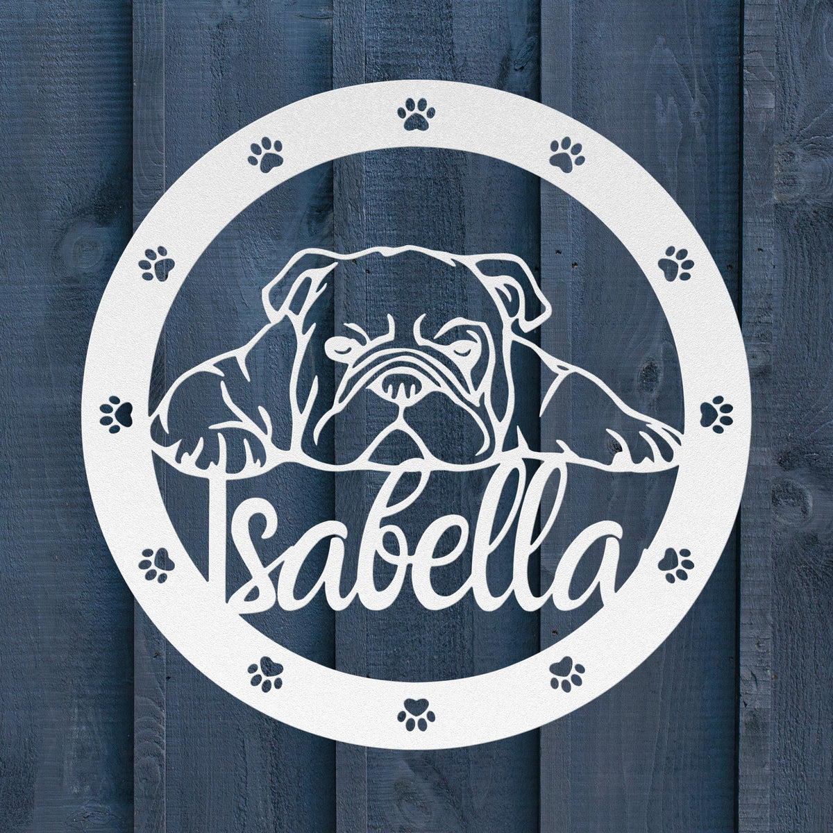 Claim Your Spot Bulldog Metal Wall Sign - BullyBellyMetal Sign