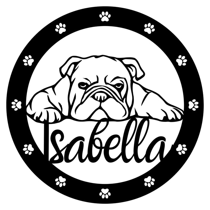 Claim Your Spot Metal Name Plate - BullyBellyEnglish Bulldog - Name