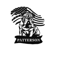 Custom English Bulldog Metal Name Sign – Patriotic American Flag Home Décor - BullyBellyMetal Sign