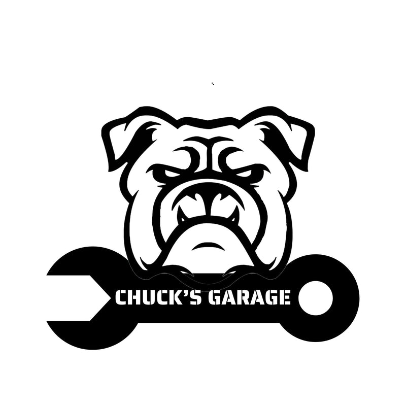 Custom Garage Metal Wall Sign - BullyBellyEnglish Bulldog - Custom