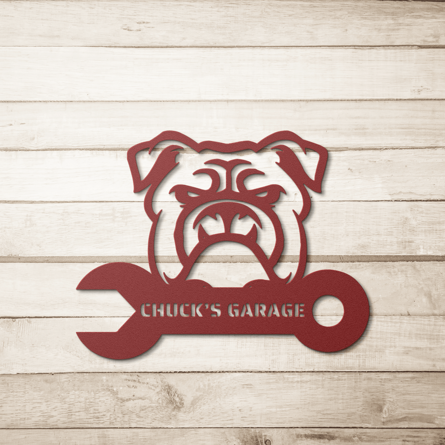 Custom Garage Metal Wall Sign red
