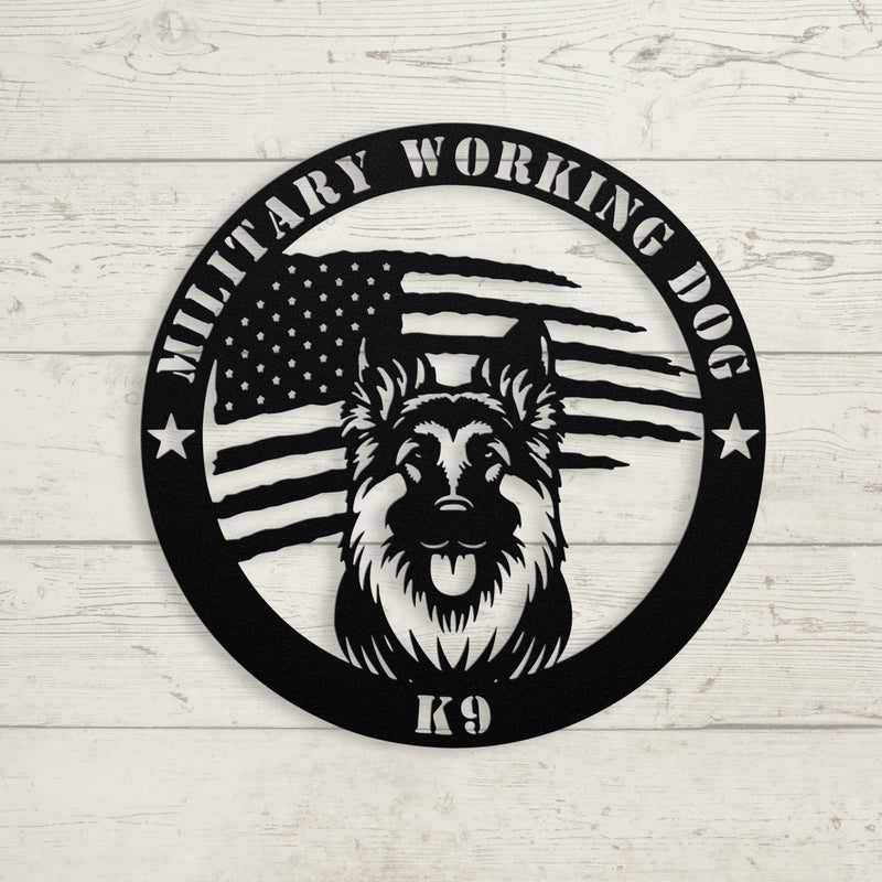 Custom German Shepherd Flag Sign: A Tribute to K9 Handlers - BullyBellyPatriotic