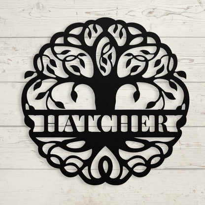 Custom Tree of Life Family Name Metal Sign - BullyBellyMetal Sign