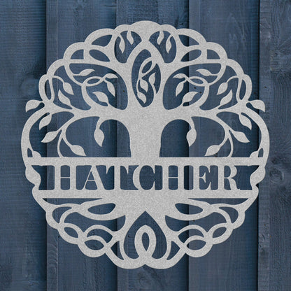 Custom Tree of Life Family Name Metal Sign - BullyBellyMetal Sign