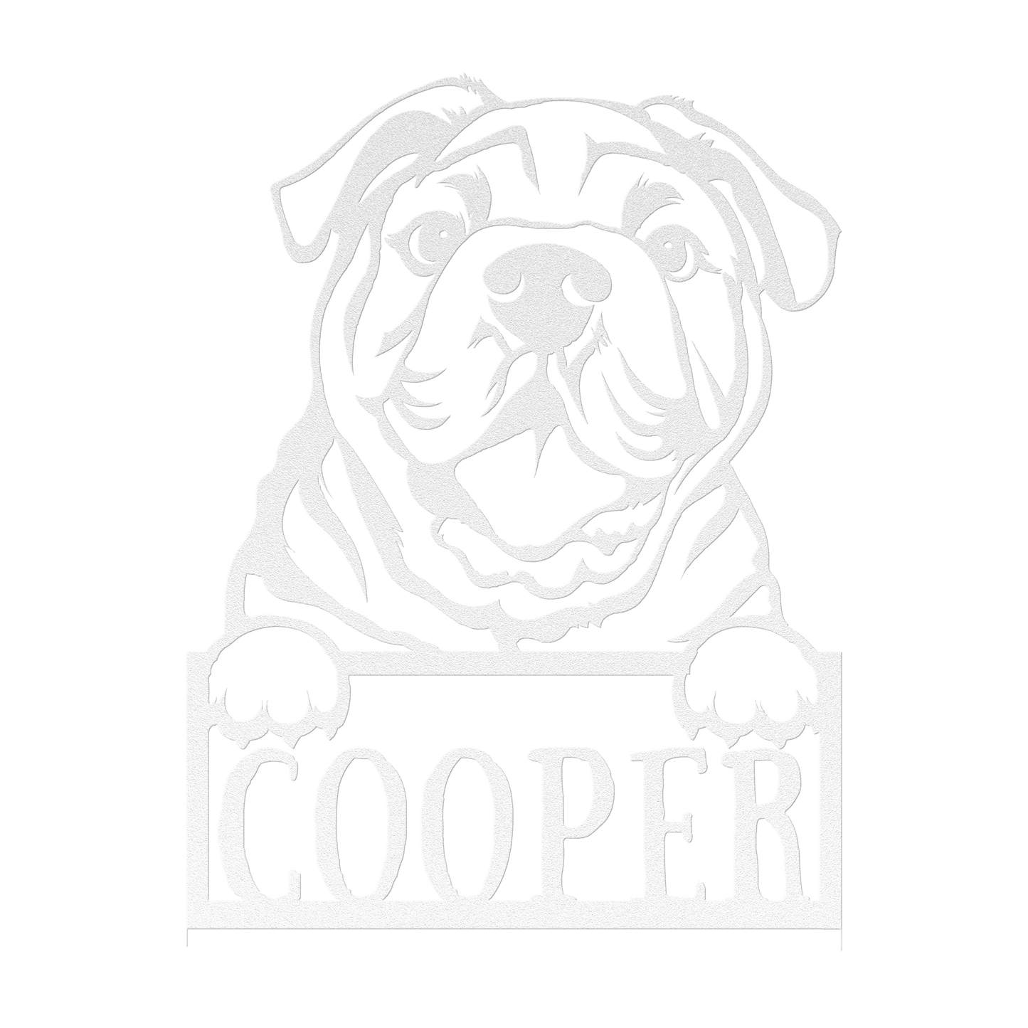 Cute Bulldog Metal Name Sign - BullyBellyMetal Sign