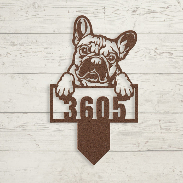 Cute French Bulldog Metal Lawn Sign - BullyBellyLawn Art