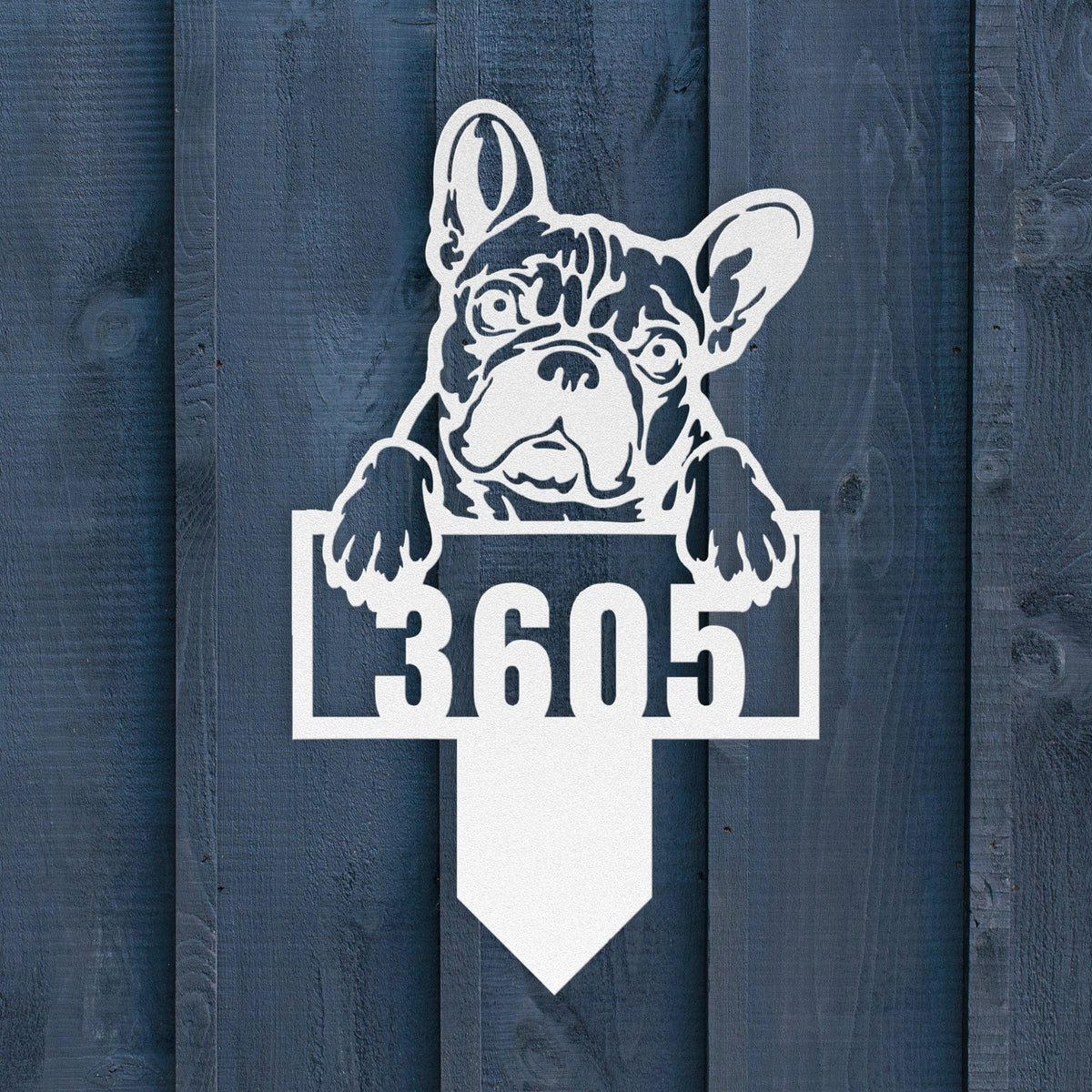 Cute French Bulldog Metal Lawn Sign - BullyBellyLawn Art