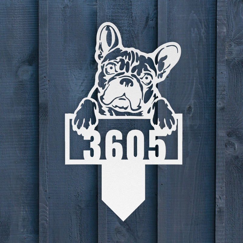 Cute French Bulldog Metal Lawn Sign - BullyBellyLawn Art