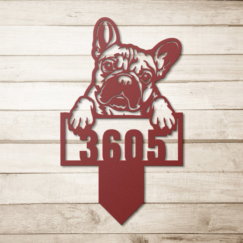 Cute French Bulldog Metal Lawn Sign - BullyBellyLawn Art