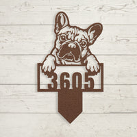 Cute French Bulldog Metal Lawn Sign - BullyBellyMetal Sign
