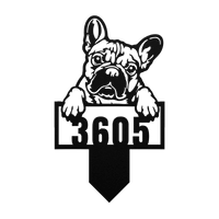 Cute French Bulldog Metal Lawn Sign - BullyBellyMetal Sign