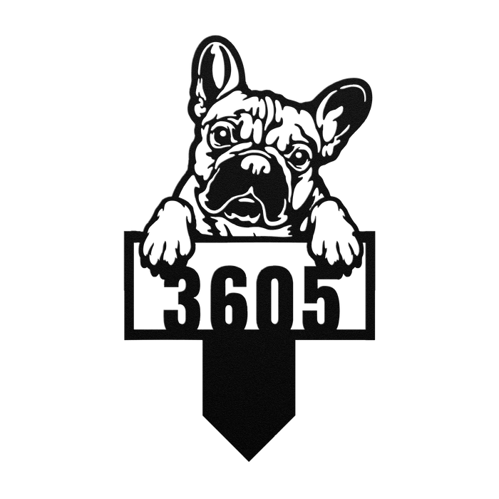 Cute French Bulldog Metal Lawn Sign - BullyBellyMetal Sign