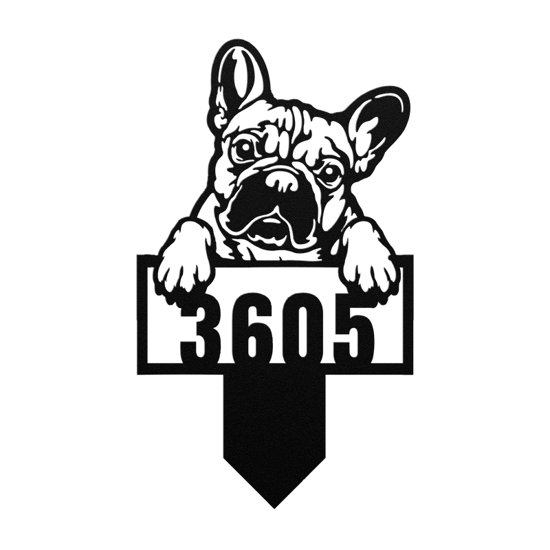 Cute French Bulldog Metal Lawn Sign - BullyBellyMetal Sign