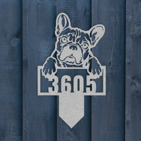 Cute French Bulldog Metal Lawn Sign - BullyBellyMetal Sign